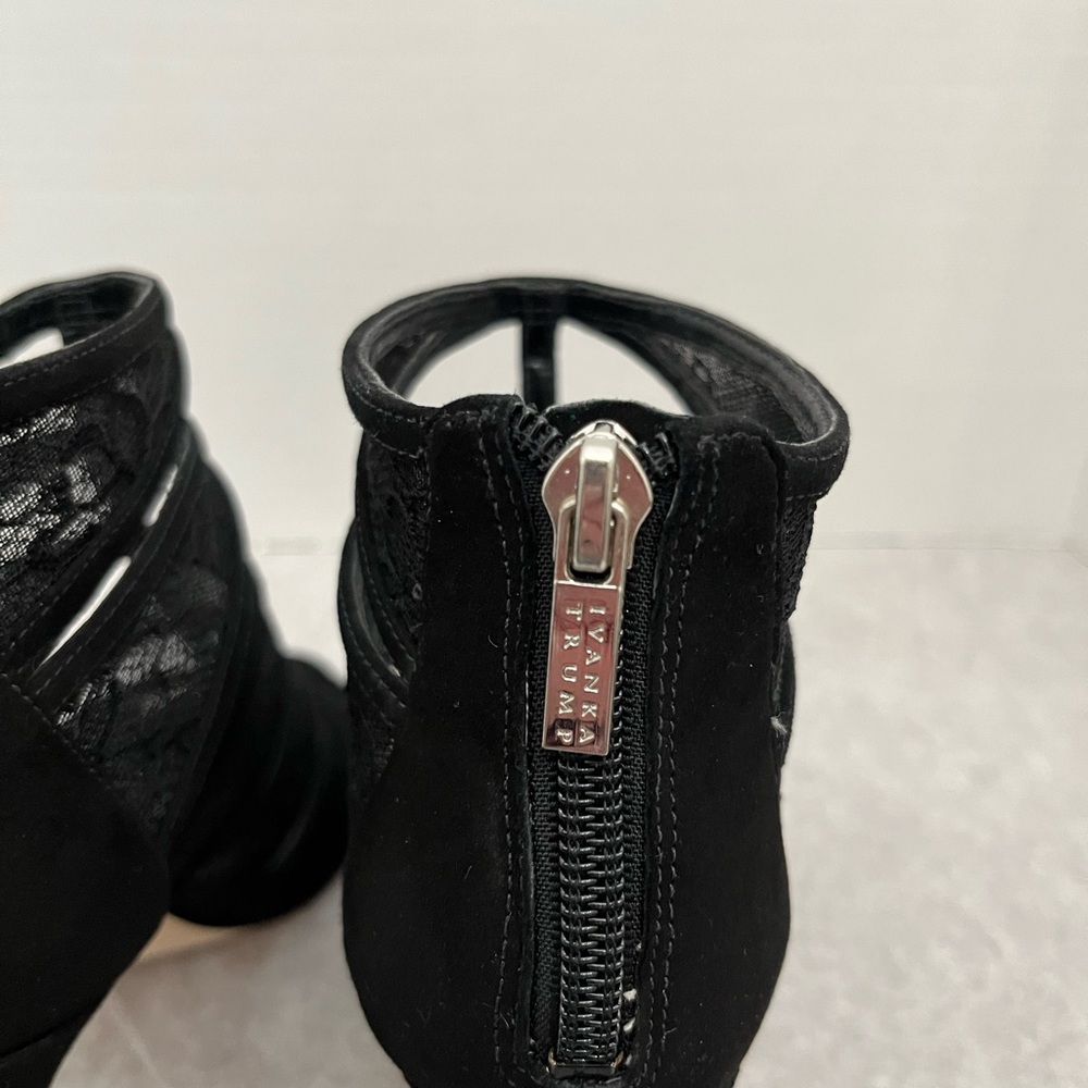 Ivanka Trump Black Lace Cutout Stiletto Sandals - Picture 7 of 12
